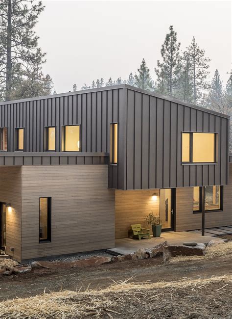 metal house siding options|residential modern metal siding house.